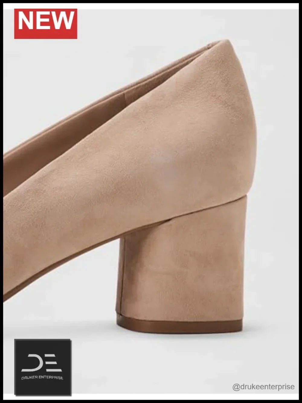 Suede Square Toe Block Heel Pumps Slip On 2.83